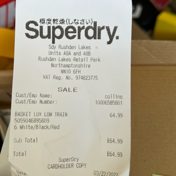 Super dry sneakers. Worn once, like new - Picture 5 of 5